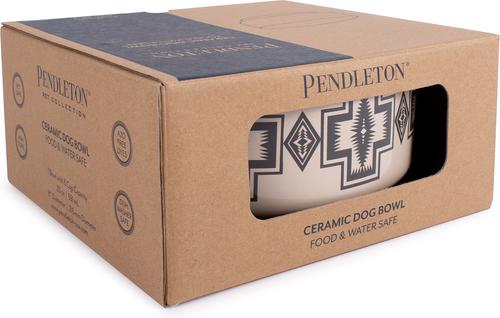 Show full view: Pendleton Ceramic Dog Bowl, 8-cup, Harding Tonal Natural slide 4 of 5