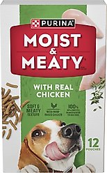 Moist & Meaty Real Chicken Recipe Soft Dry Dog Food, 6-oz pouch, case of 12