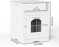 Cesicia Wooden Side Table Cat Litter Box Enclosure with Drawer slide 2 of 6