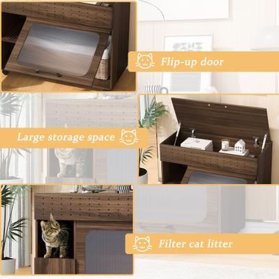 Show full view: Cesicia Multi-Use Furniture Style Cat Litter Box Enclosure slide 5 of 7