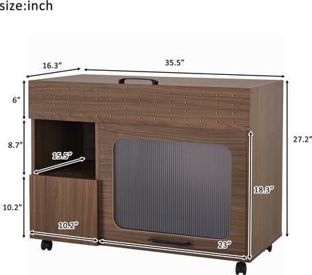 Show full view: Cesicia Multi-Use Furniture Style Cat Litter Box Enclosure slide 6 of 7