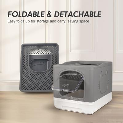 Show full view: allforpaws Go Fresh Foldable Cat Litter Box, Large, Grey slide 6 of 11