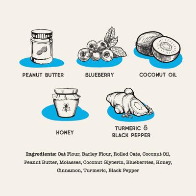 Show full view: Dog Treat Naturals Peanut Butter & Blueberry Superfood Bites Dog Treats, 8-oz bag slide 3 of 7