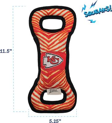 Show full view: Pets First Kansas City Chiefs Zubaz Pull Dog Toy slide 2 of 4