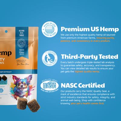 Show full view: VetHemp Mobility Broad-Spectrum Hemp Extract Hip & Joint Soft Chews for Dogs, 30 count slide 5 of 8