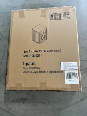 Show full view: Cesicia Wooden Side Table Cat Litter Box Enclosure slide 6 of 7