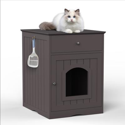 Show full view: Cesicia Wooden Side Table Cat Litter Box Enclosure slide 4 of 7