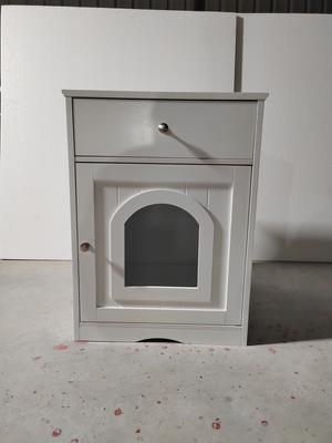 Show full view: Cesicia Wooden Side Table Cat Litter Box Enclosure with Drawer slide 4 of 6