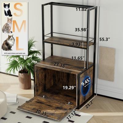 Show full view: Cesicia 55-in Furniture Style Cat Litter Box Enclosure slide 5 of 6