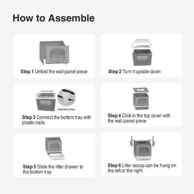 Show full view: allforpaws Go Fresh Foldable Cat Litter Box, Large, Grey slide 10 of 11