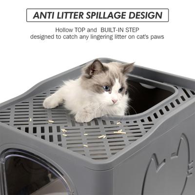 Show full view: allforpaws Go Fresh Foldable Cat Litter Box, Large, Grey slide 4 of 11