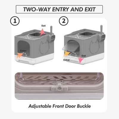 Show full view: allforpaws Go Fresh Foldable Cat Litter Box, Large, Grey slide 3 of 11