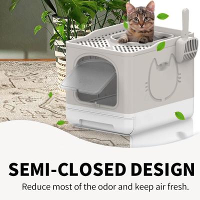 Show full view: allforpaws Go Fresh Foldable Cat Litter Box, Medium, Sand slide 7 of 10