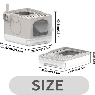 Show full view: allforpaws Go Fresh Foldable Cat Litter Box, Medium, Sand slide 8 of 10