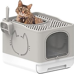 allforpaws Go Fresh Foldable Cat Litter Box, Large, Sand slide 1 of 9