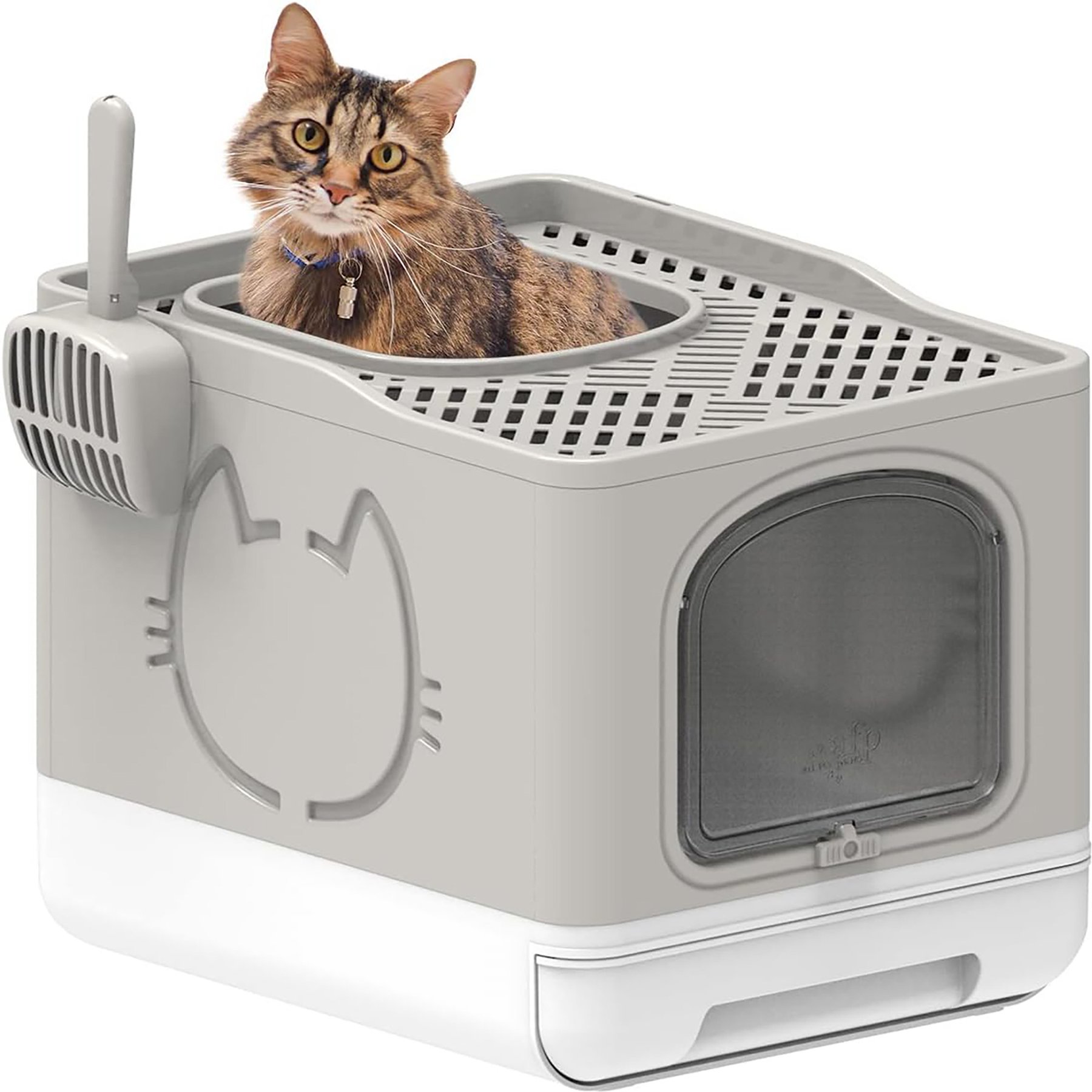 allforpaws Go Fresh Foldable Cat Litter Box, Large, Sand