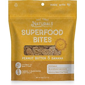 Dog Treat Naturals Peanut Butter & Banana Superfood Bites Dog Treats, 8-oz bag