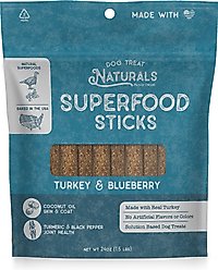 Dog Treat Naturals Turkey & Blueberry Superfood Fresh All Stages Natural Chew Stick Dog Treats, 24-oz bag
