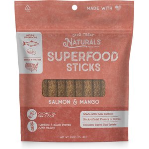 Dog Treat Naturals Salmon & Mango Superfood Fresh All Stages Natural Chew Stick Dog Treats, 24-oz bag