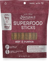 Dog Treat Naturals Beef & Pumpkin Superfood Fresh All Stages Natural Chews Sticks Treats, 24-oz bag