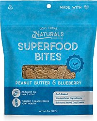 Dog Treat Naturals Peanut Butter & Blueberry Superfood Bites Dog Treats, 8-oz bag
