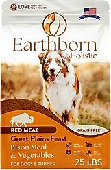 Earthborn Holistic Great Plains Feast Bison Meal & Vegetables Grain-Free Dry Dog Food, 25-lb bag