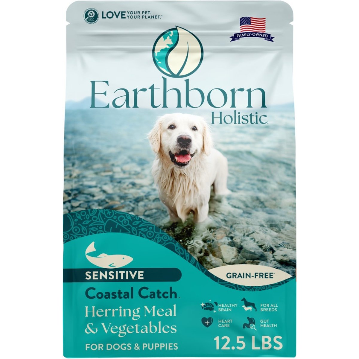 Earthborn Holistic Coastal Catch Herring Meal & Vegetables Grain-Free Dry Dog Food, 12.5-lb bag