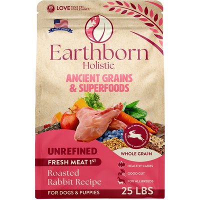 Earthborn Holistic Earthborn Holistic Unrefined Roasted Rabbit with Ancient Grains & Superfoods Dry Dog Food, 25-lb bag
