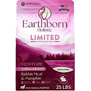 Earthborn Holistic Venture Limited Ingredient Grain-Free Rabbit Meal & Pumpkin Dry Dog Food, 25-lb bag
