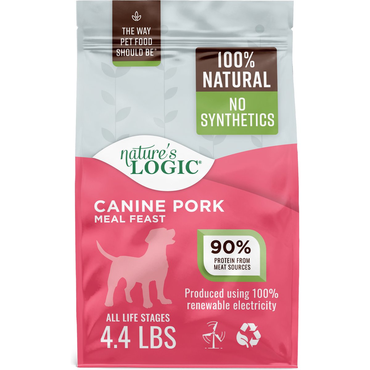 Nature's Logic 100% Natural Canine Pork Meal Feast All Life Stages Dry Dog Food, 4.4-lb bag