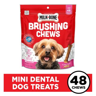 Show full view: Milk-Bone Original Brushing Chews Mini Chicken Flavor Daily Dental Dog Treats, 48 count slide 3 of 12