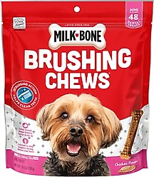 Milk-Bone Original Brushing Chews Mini Chicken Flavor Daily Dental Dog Treats, 48 count