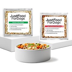 JustFoodForDogs Variety Pack Frozen Human-Grade Fresh Dog Food, 5.5-oz pouch, case of 9
