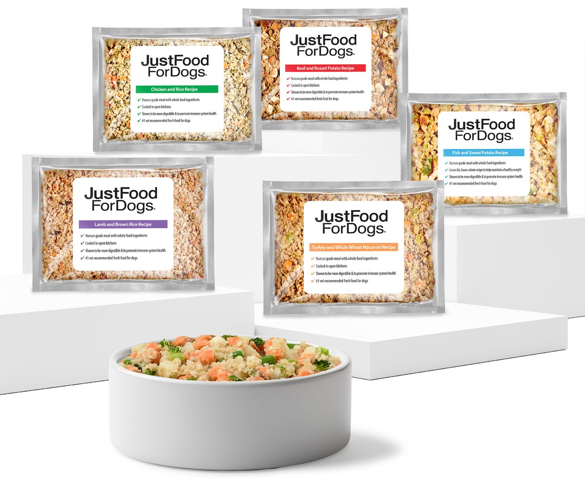 JustFoodForDogs Sampler Variety Box Frozen Human-Grade Fresh Dog Food
