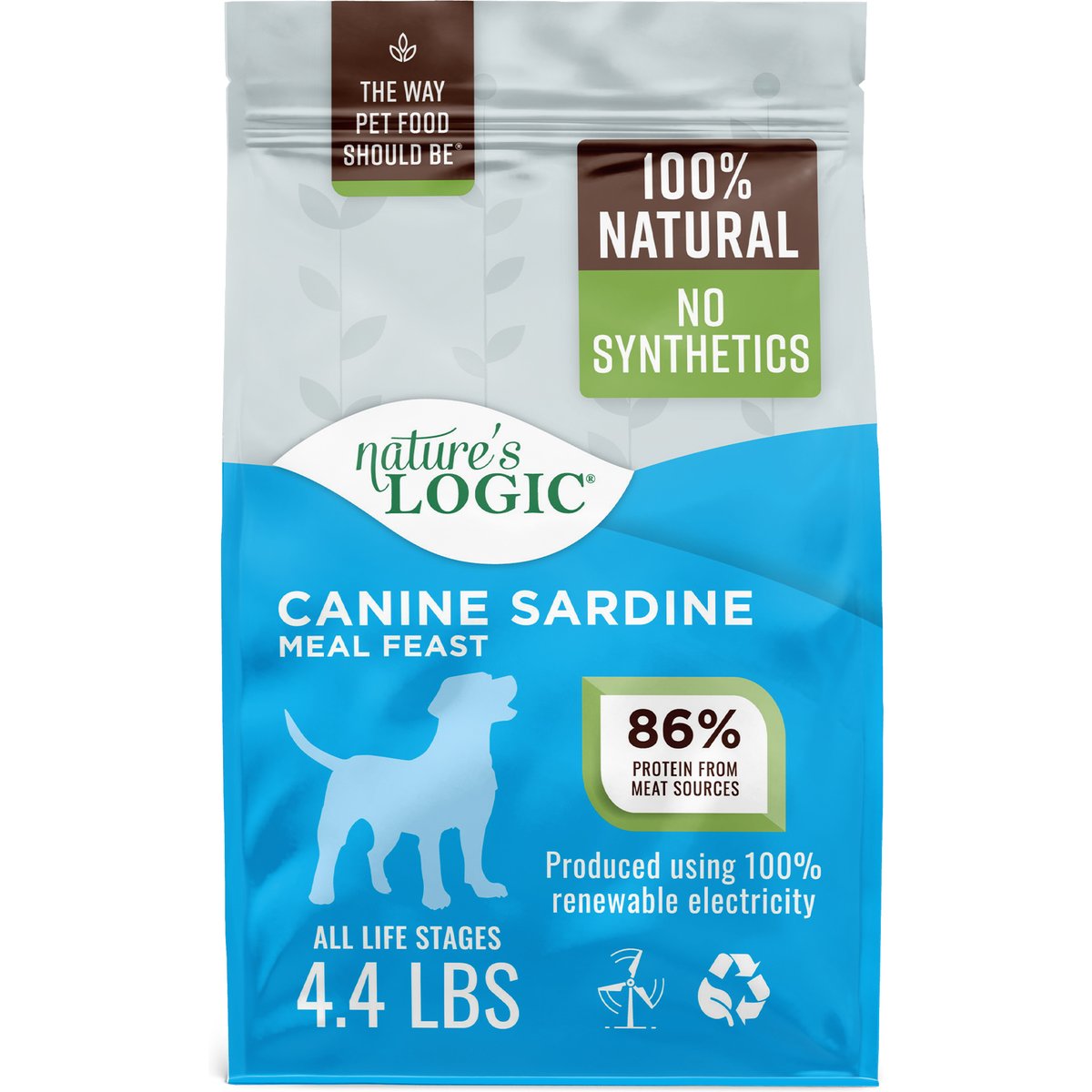 Nature's Logic 100% Natural Canine Sardine Meal Feast All Life Stages Dry Dog Food, 4.4-lb bag