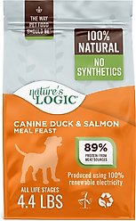Nature's Logic 100% Natural Canine Duck & Salmon Meal Feast All Life Stages Dry Dog Food, 4.4-lb bag
