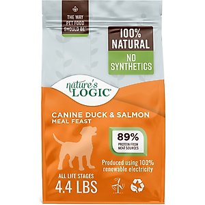 Nature's Logic 100% Natural Canine Duck & Salmon Meal Feast All Life Stages Dry Dog Food, 4.4-lb bag