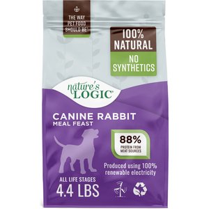 Nature's Logic 100% Natural Canine Rabbit Meal Feast All Life Stages Dry Dog Food, 4.4-lb bag