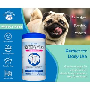 Squishface Wrinkle Wipes Dog Grooming Wipes, 80 count
