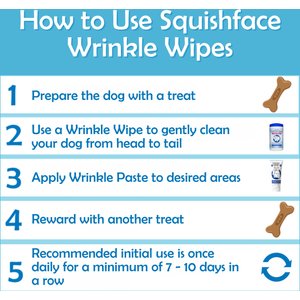 Squishface Wrinkle Wipes Dog Grooming Wipes, 80 count