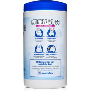 Squishface Wrinkle Wipes Dog Grooming Wipes, 80 count