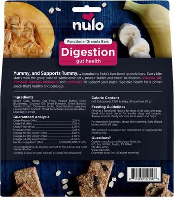 Show full view: Nulo Functional Granola Digestion Dog Treats, 10-oz bag slide 3 of 12