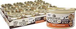 Wellness CORE Digestive Health Chicken Pate Recipe Grain-Free Wet Cat Food, 3-oz, case of 12 & Wellness CORE Digestive Health Wholesome Grains Chicken & Rice Recipe Dry Cat Food, 11-lb bag slide 2 of 9