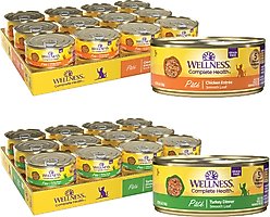 Wellness Complete Health Pate Chicken Entree + Turkey Formula Grain-Free Canned Cat Food