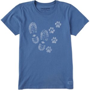 LIFE IS GOOD Women's Trails & Tails Crusher Tee, Large