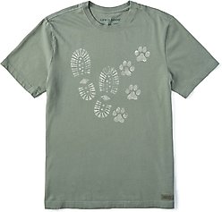 LIFE IS GOOD Men's Trails & Tails Short Sleeve Crusher Tee, Medium