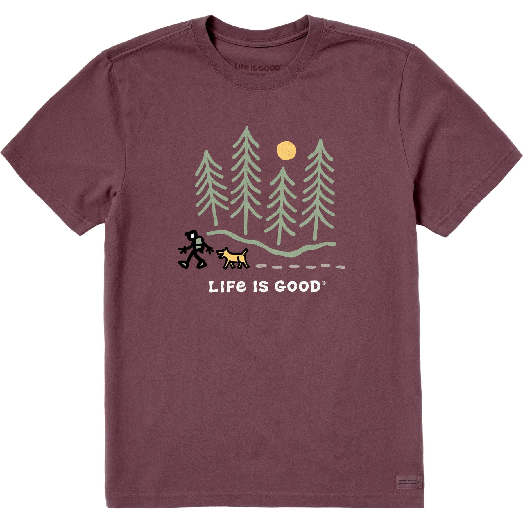 LIFE IS GOOD Men's Hiking Through the Woods Crusher Tee, X-Large