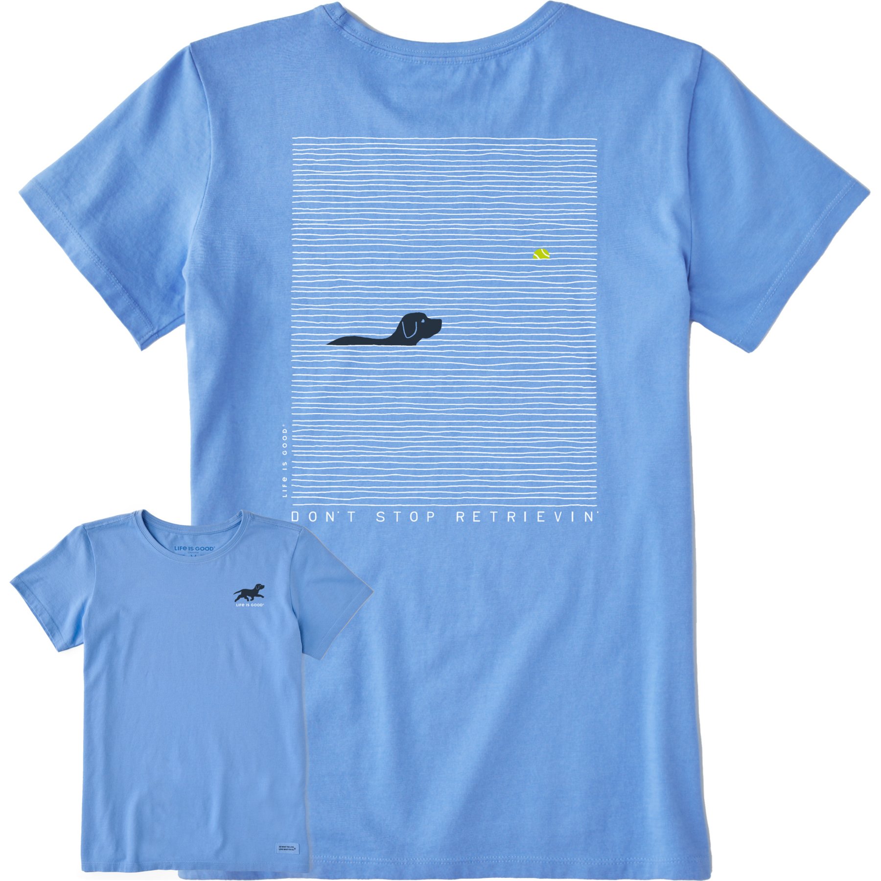 LIFE IS GOOD Women's Black Lab Retrievin' Crusher Tee, XXX-Large