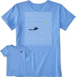 LIFE IS GOOD Women's Black Lab Retrievin' Crusher Tee, X-Small