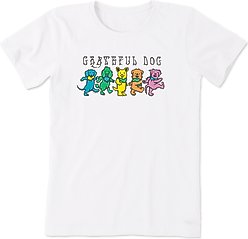 LIFE IS GOOD Women's Grateful Dog Crusher Tee, Medium